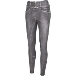 2023 Pikeur Womens Candela Jeans Full Seat Grip Breeches 141716 477 - Light Grey