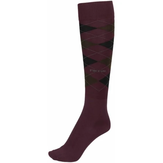 Pikeur Riding Socks Sports Checked Chocolate 6 Pikeur Riding Socks Sports Checked Chocolate - Image 4